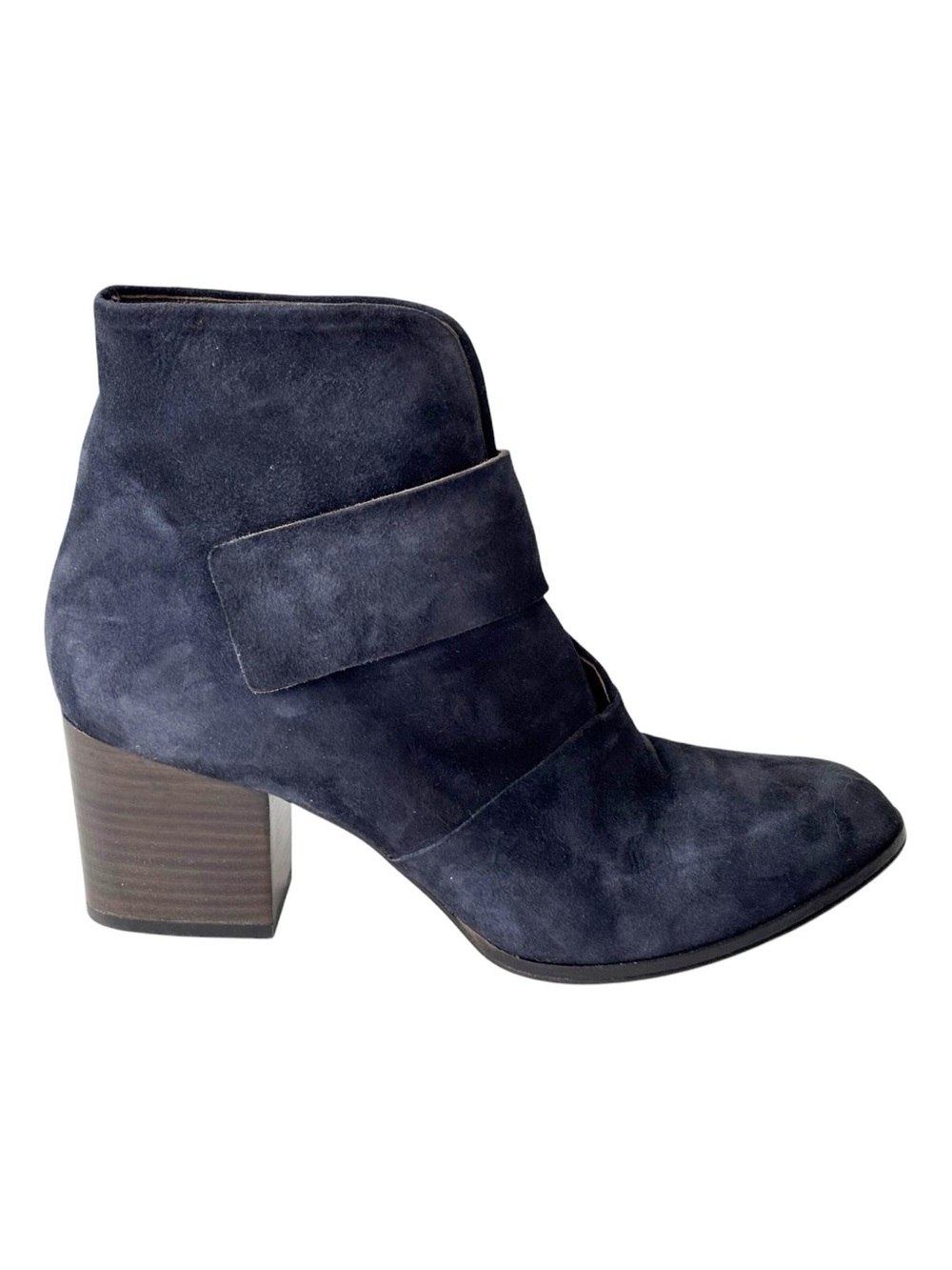 Coclico Blue Suede Ankle Boots stacked block heel made in Spain | Size IT 38.5
